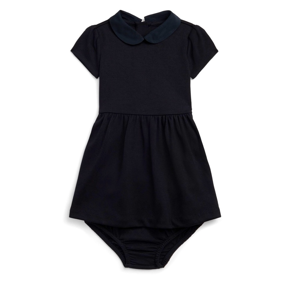 Polo Ralph Lauren Baby Girls Stretch Ponte Dress and Bloomer 2 Piece Set